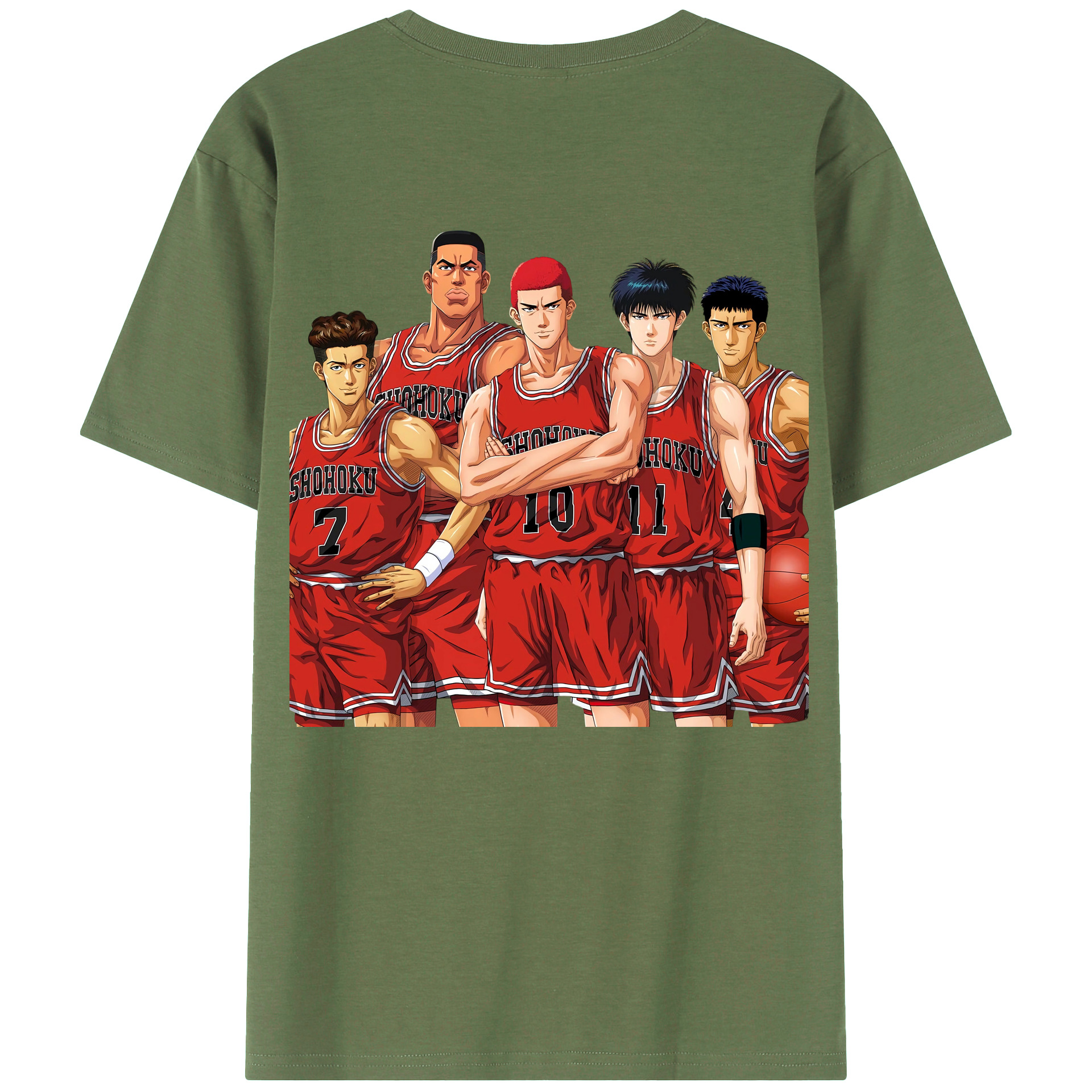 （画像用） SLAM DUNK／スラムダンク 綿100％ メンズ半袖Tシャツ（バックプリント） 通気性
